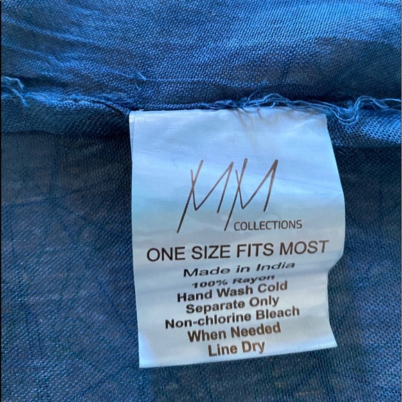 😳SALE😳 MM Collection Women’s Dress Blue Multi Print Rayon - Picture 7 of 7